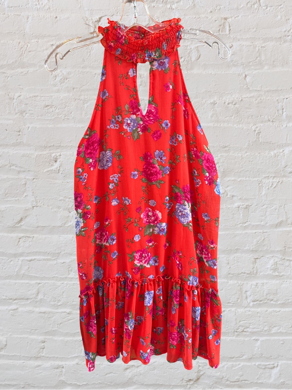 Absolutely Famous Red Floral Mini Dress